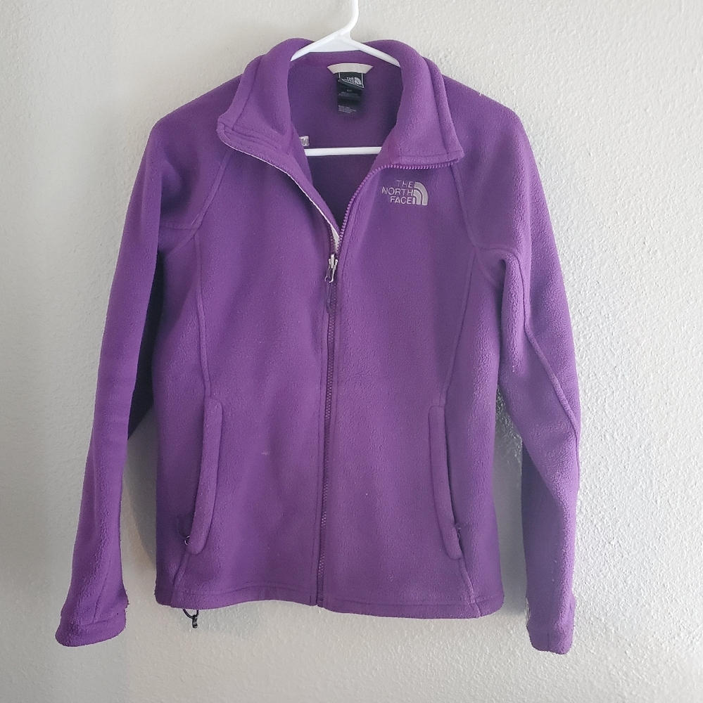 Purple North Face fleece jacket size small
